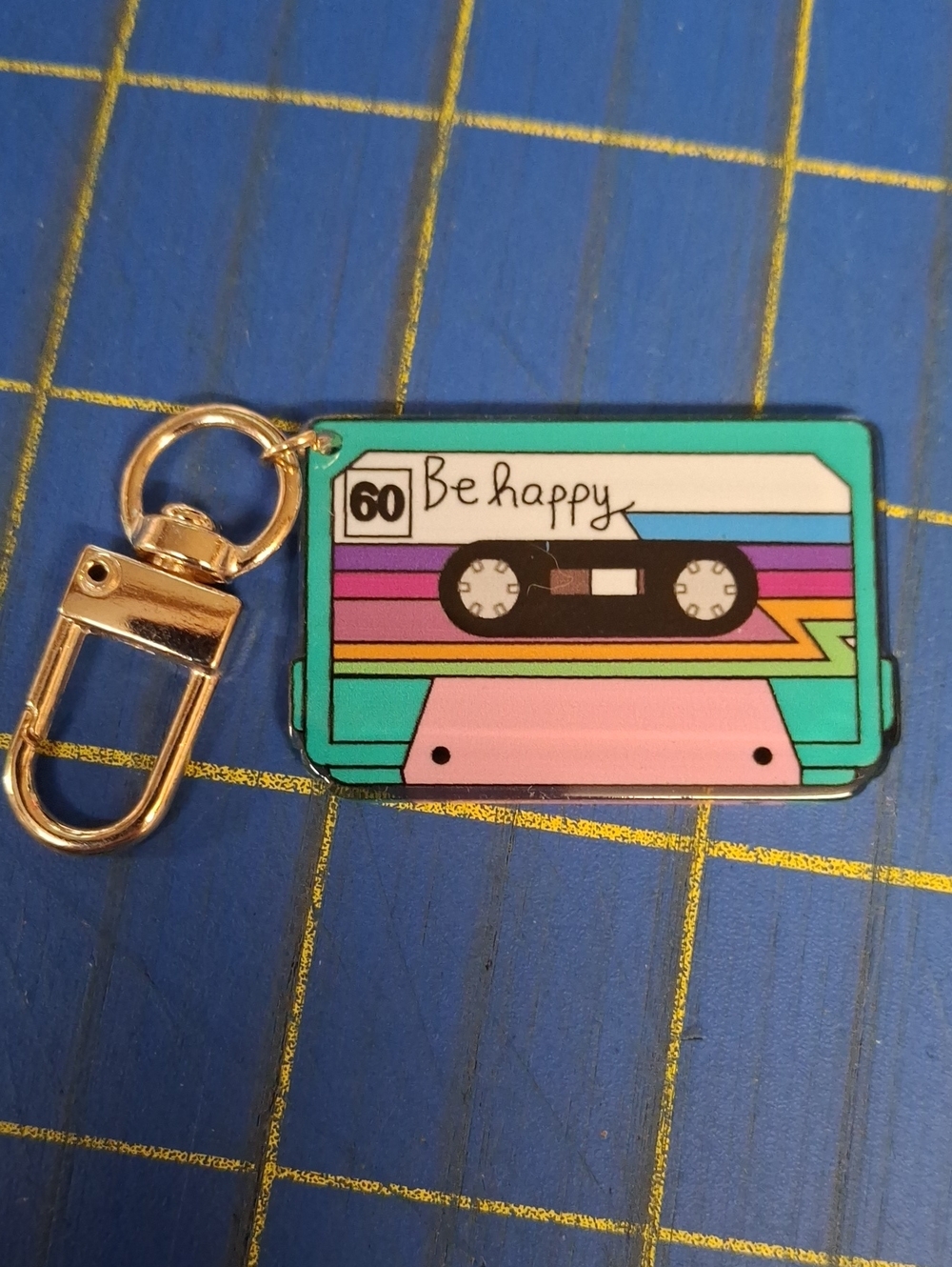 Retro Cassette Keychain  Purse Charm - Multicolor New